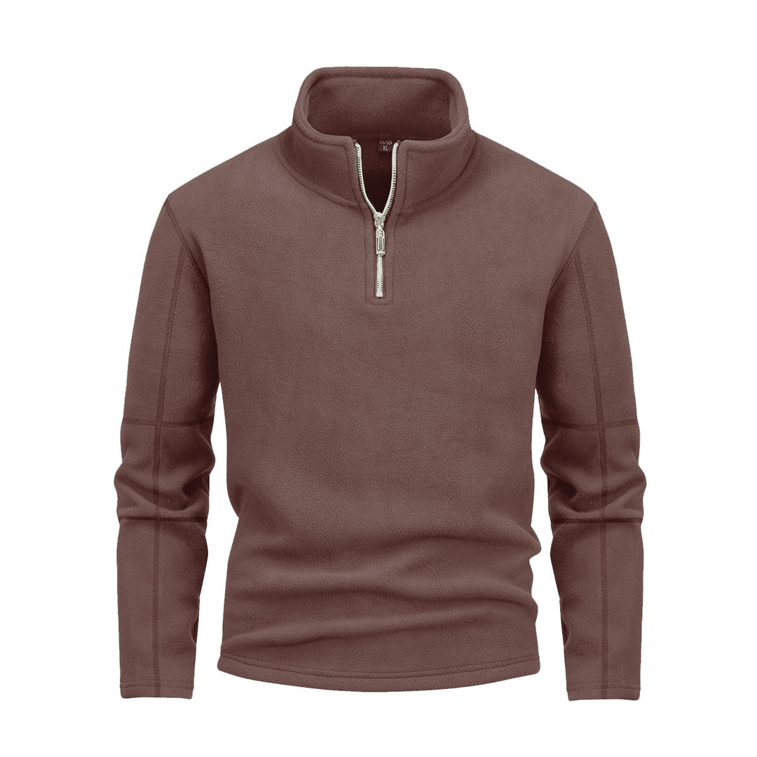 Herren nan Fleece-Halbzip-Pullover mit Stehkragen und flauschiger Mikrofleece-Qualität Drune