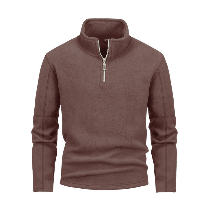 Herren nan Fleece-Halbzip-Pullover mit Stehkragen und flauschiger Mikrofleece-Qualität Drune