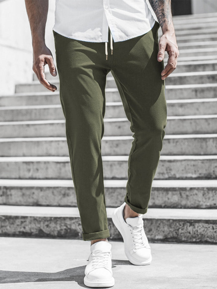 Drune Herren Freizeithose mit Kordelzug und Seitentaschen