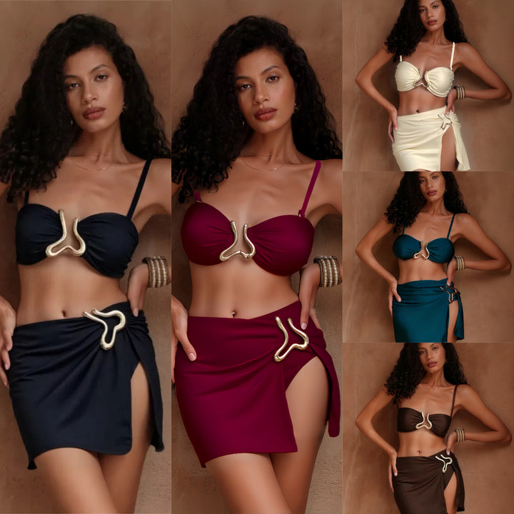 Damen Bikiniset mit elegantem Wickelrock und modischem Design Drune