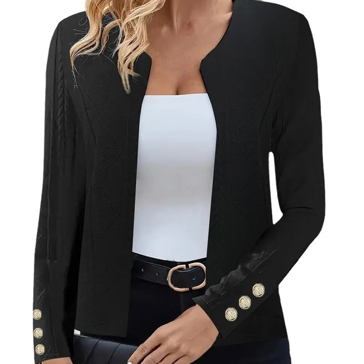 Damen modische Kurzjacke mit eleganten Knöpfen und strukturiertem Design Drune