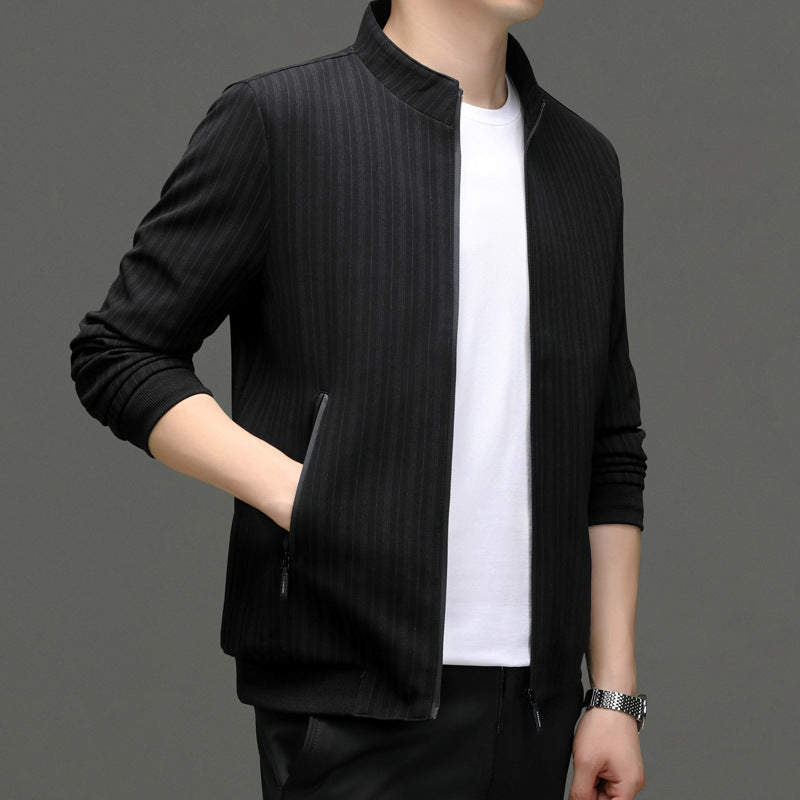 Herren Freizeitjacke mit modernem Stehkragen und funktionalen Reißverschlusstaschen Drune
