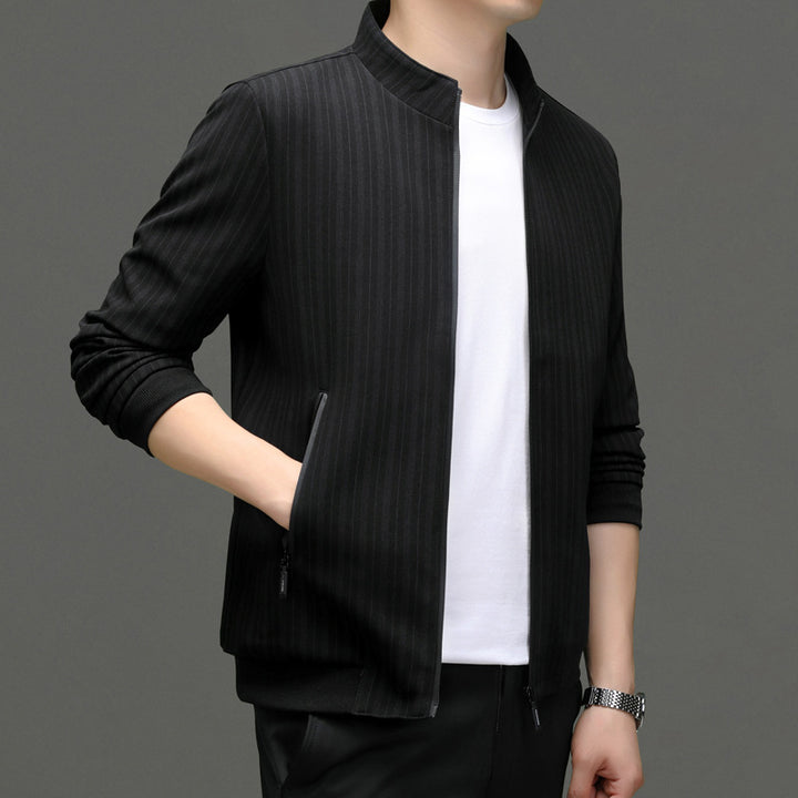 Herren Freizeitjacke mit modernem Stehkragen und funktionalen Reißverschlusstaschen Drune