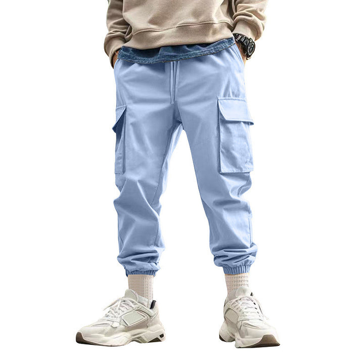 Herren Tapered Cargo-Jogginghose mit Kordelzug, aufgesetzten Klappentaschen und elastischen Bündchen Drune