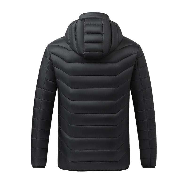 Herren Beheizte Steppjacke mit Mehrzonen-Heizsystem und Kapuze Drune