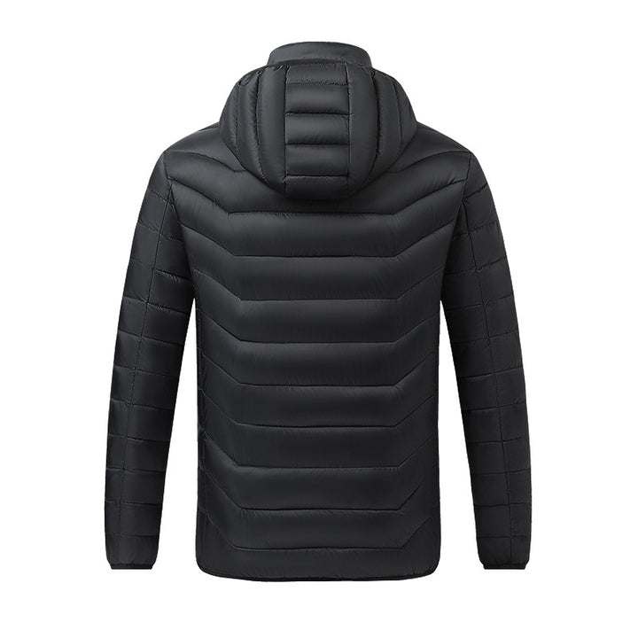 Herren Beheizte Steppjacke mit Mehrzonen-Heizsystem und Kapuze Drune