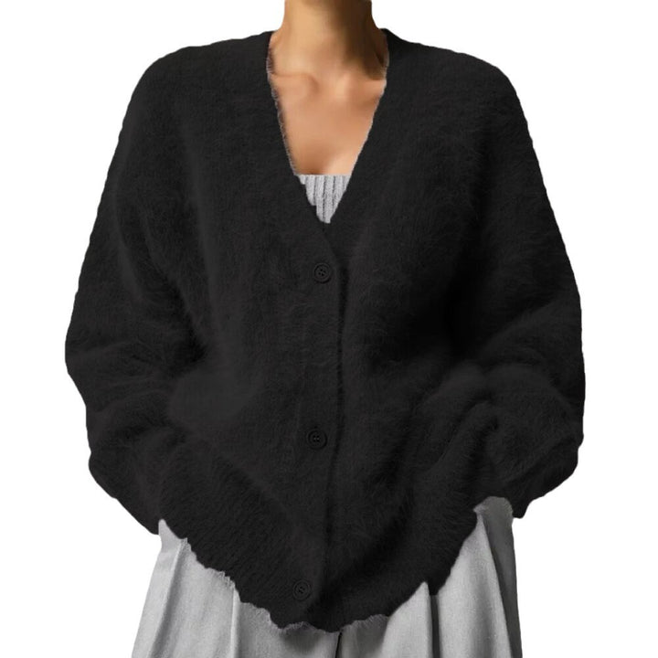 Damen Kuscheliger Cardigan mit tiefem V-Ausschnitt und oversized Schnitt Drune