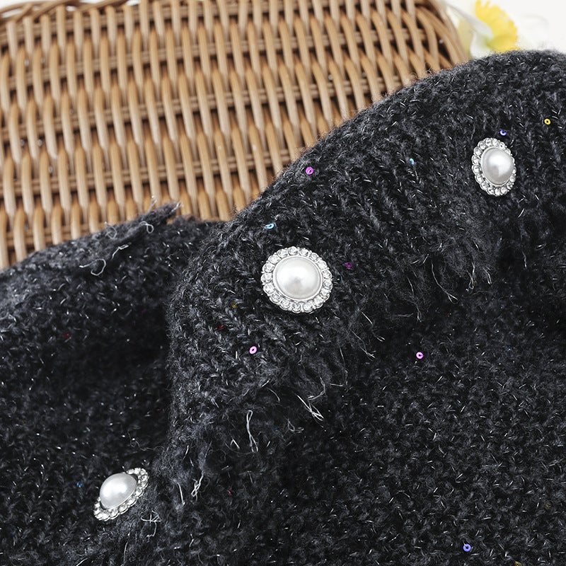Damen Bouclé-Cardigan mit Perlmuttknöpfen und aufgesetzten Taschen Drune