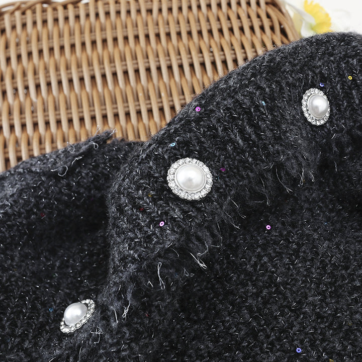 Damen Bouclé-Cardigan mit Perlmuttknöpfen und aufgesetzten Taschen Drune