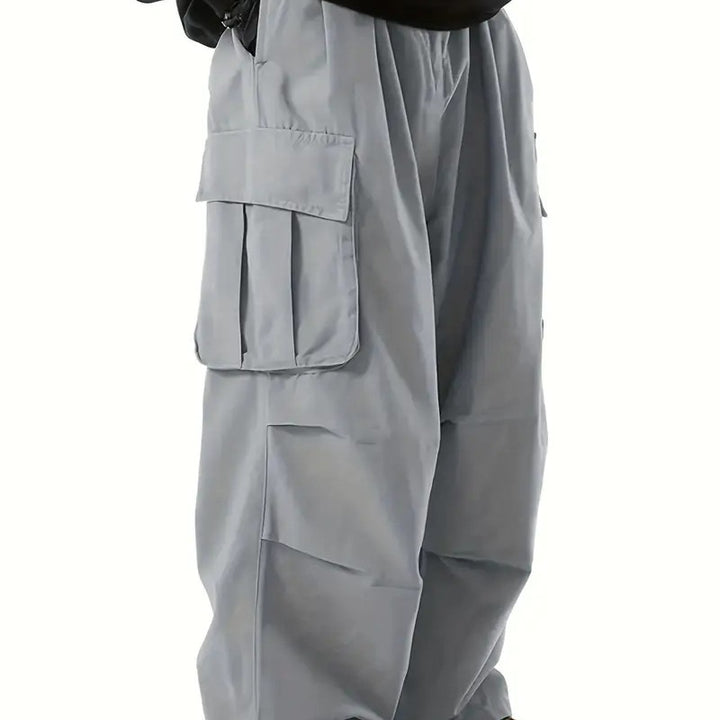 Herren Weite Utility-Cargohose mit übergroßen Klappentaschen & elastischem Tunnelzugbund Drune