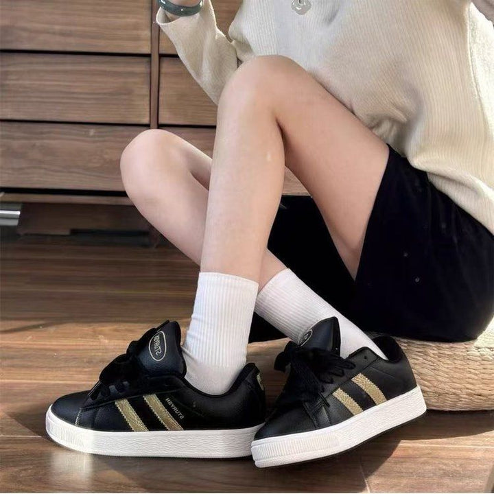 Damen modische Sneakers mit flacher Sohle und atmungsaktive Oberfläche Drune