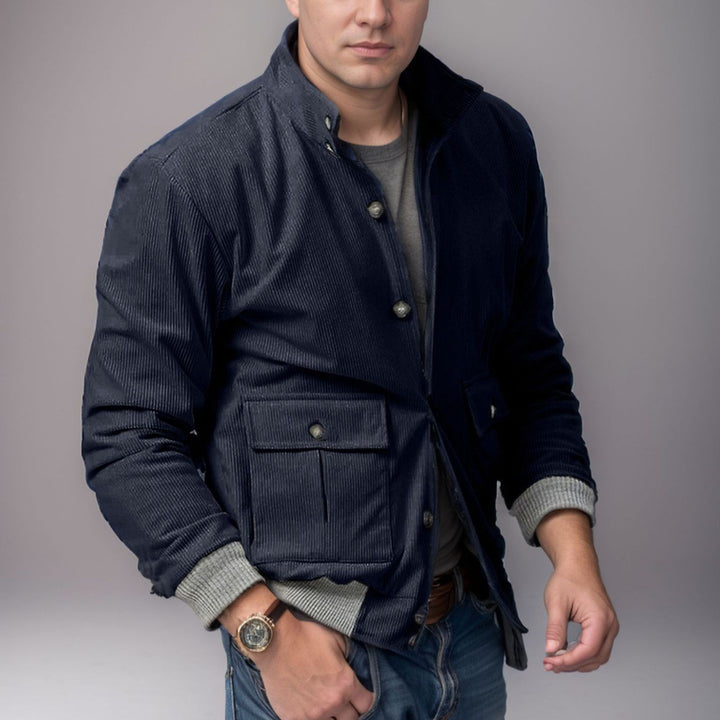 Herren sportliche Cordjacke mit praktischen Taschen und modernem Design Drune