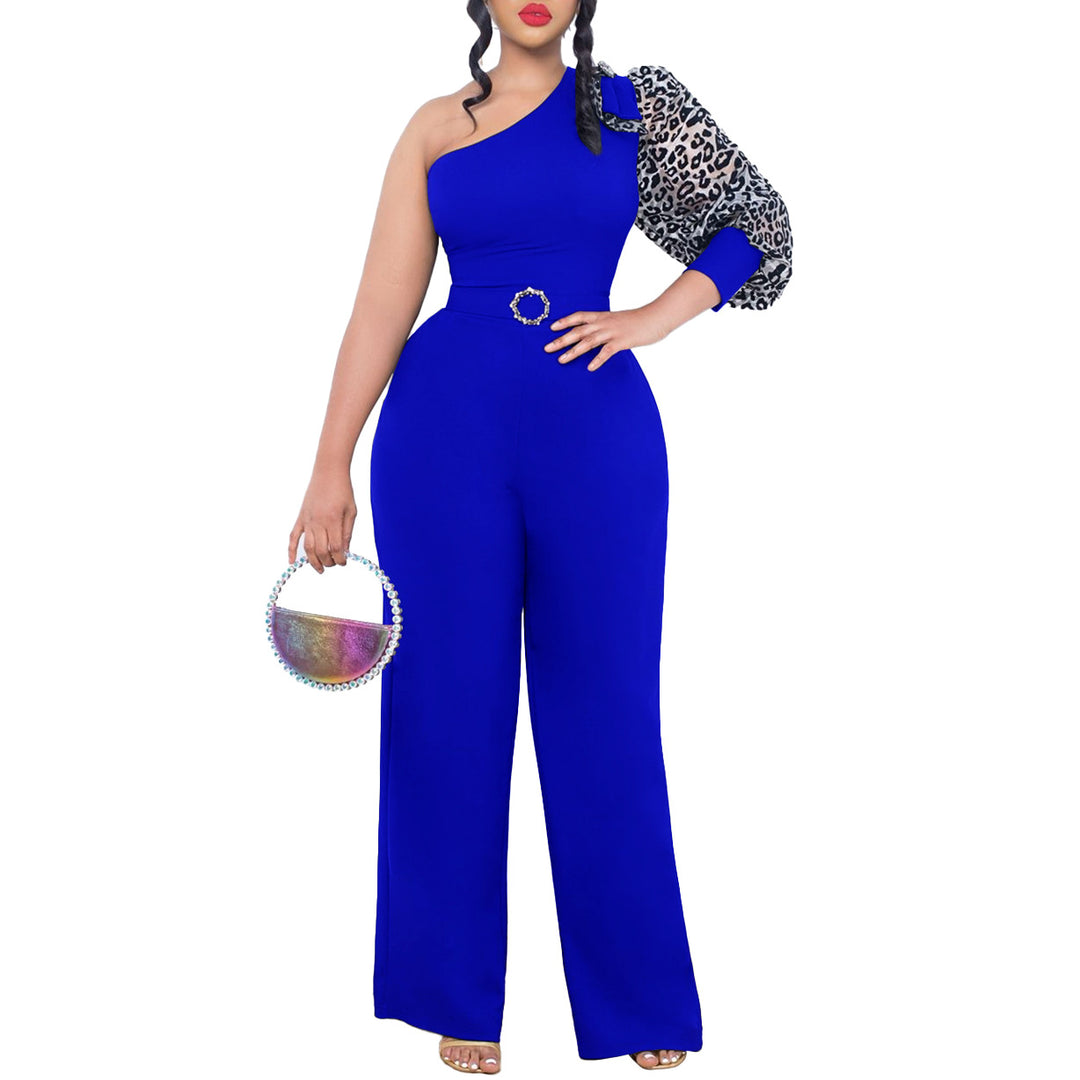 Damen Jumpsuit mit asymmetrischem Design und eleganten Puffärmeln Drune