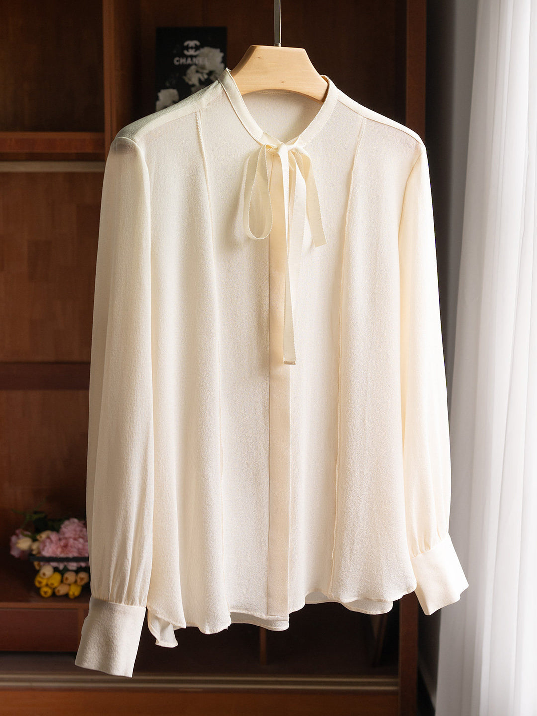 Damen Edle Bluse mit Schleifen-Detail Drune
