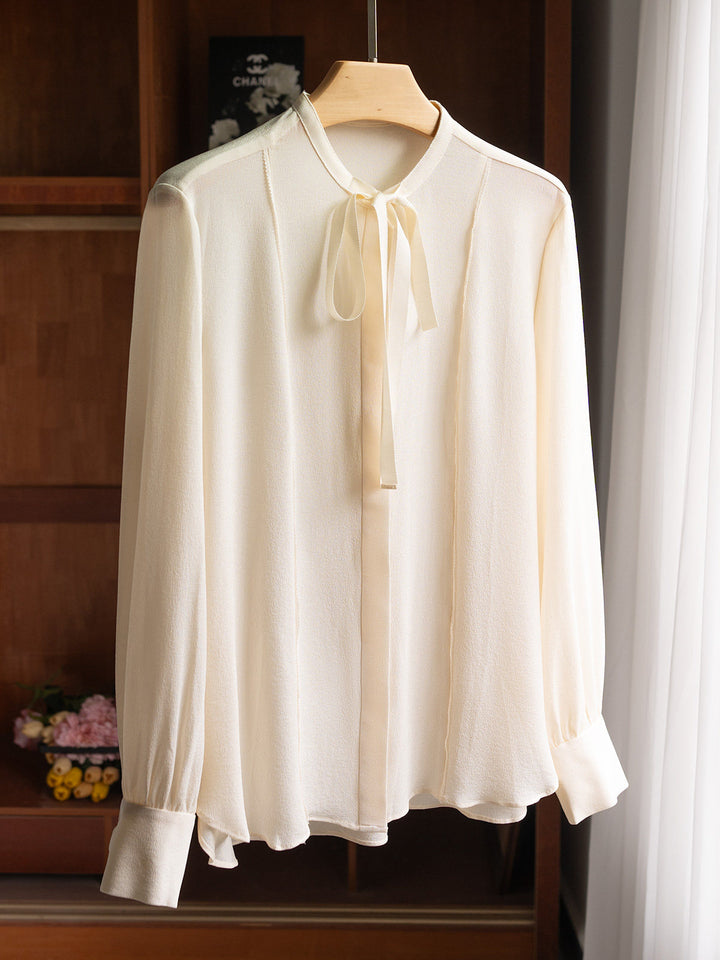 Damen Edle Bluse mit Schleifen-Detail Drune