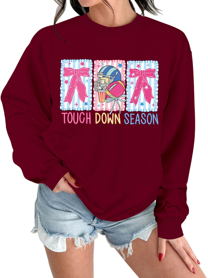 Damen Sweatshirt mit kreativem Football-Motiv und lässigem Schnitt Drune