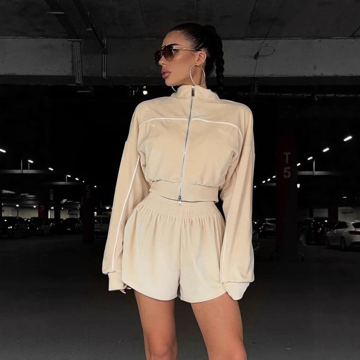 Damen Loungewear-Set mit bequemer Shorts und oversized Oberteil Drune