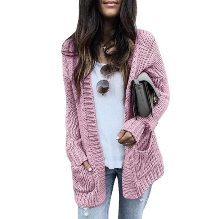 Damen Grobstrickjacke mit praktischen Taschen und lockerer Passform Drune