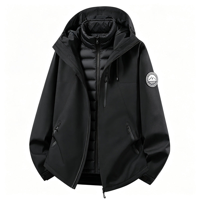 Damen kombinierbare Softshell Outdoorjacke mit abnehmbarer Steppinnenjacke Drune
