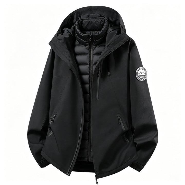 Damen kombinierbare Softshell Outdoorjacke mit abnehmbarer Steppinnenjacke Drune