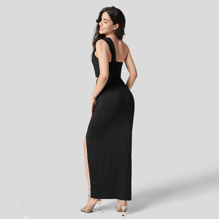 Damen Elegantes Wickelkleid mit asymmetrischen Cut-Out-Details und figurbetonter Silhouette Drune