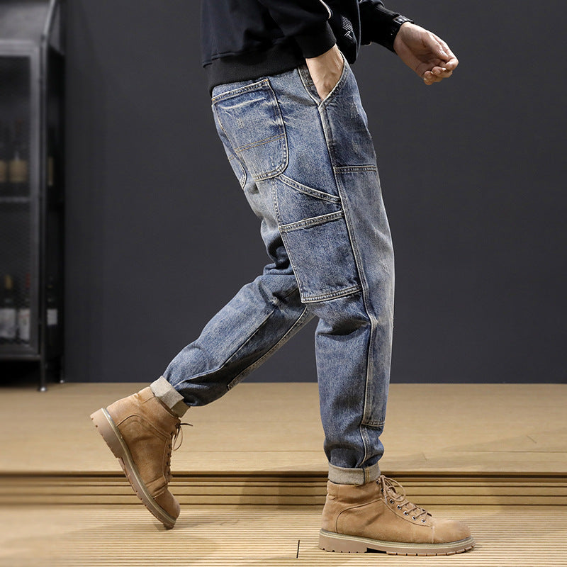 Herren Bequeme Cargo-Jeans Drune