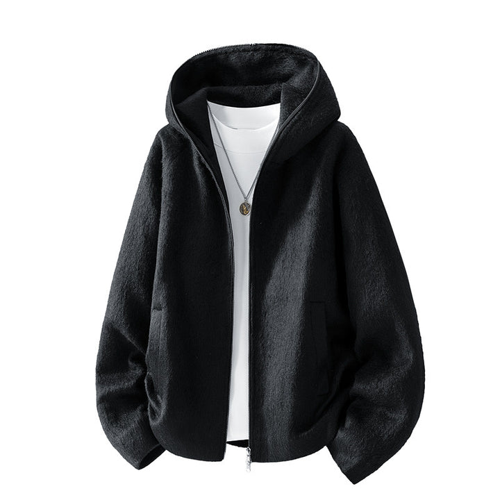 Herren Bequeme Fleecejacke mit Kapuze Drune