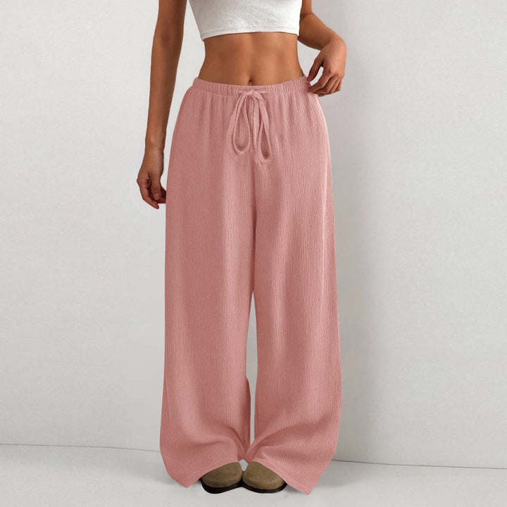 Damen Weite Sommerhose aus leichtem Stoff mit Gummizug Drune