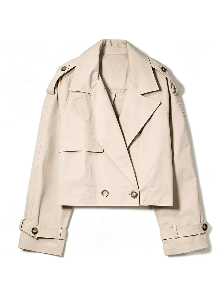 Damen Modische Kurze Trenchjacke Drune