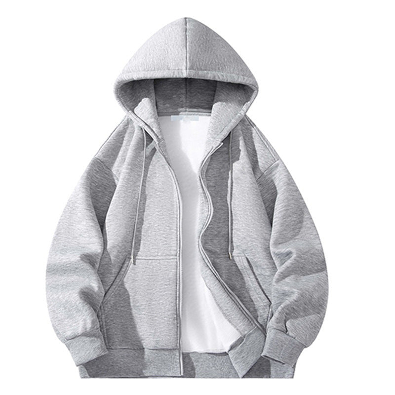 Herren Oversize Reißverschluss‑Kapuzenjacke aus schwerer Sweatqualität mit Kängurutaschen Drune