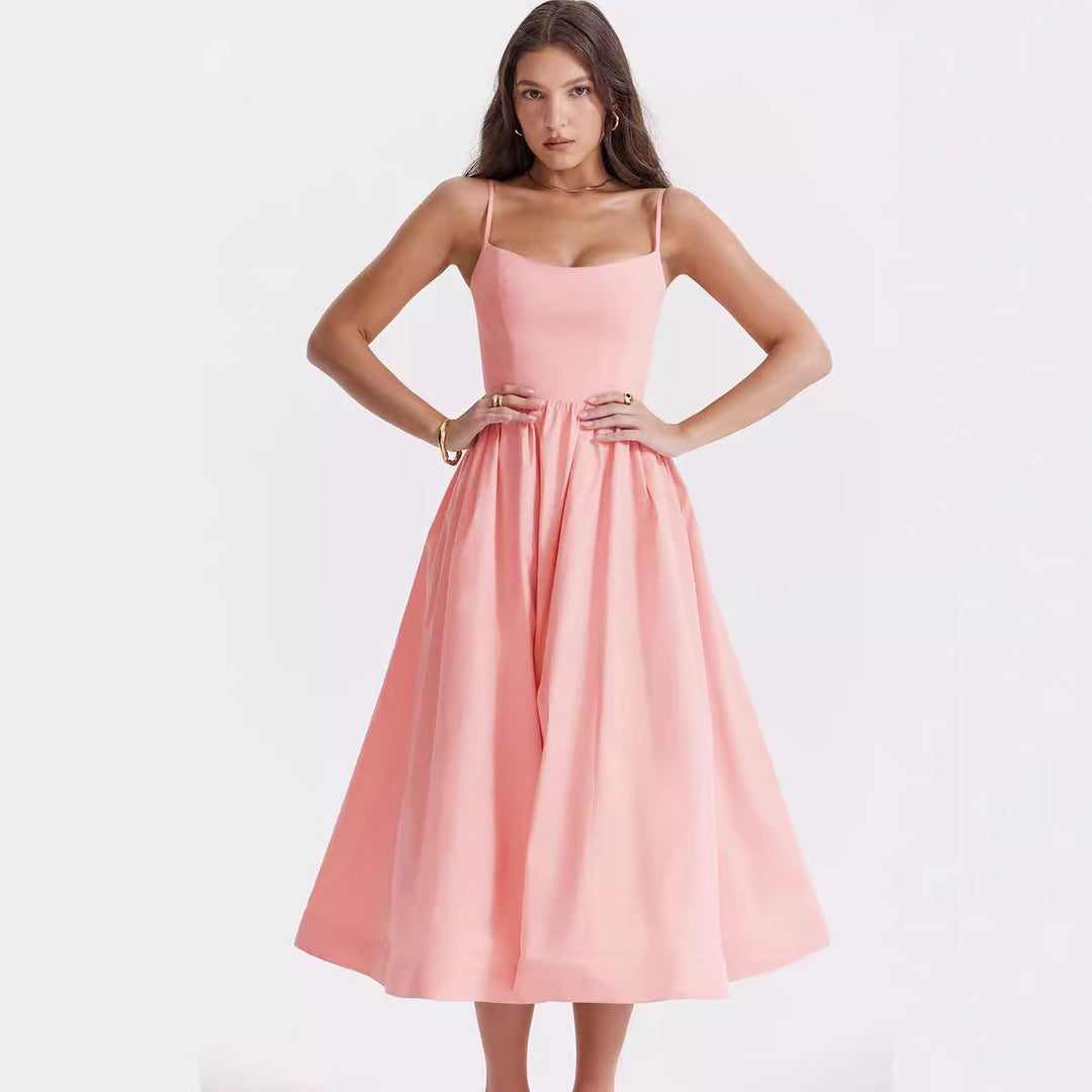 Damen Maxikleid mit floralem Print und verstellbaren Spaghettiträgern Drune