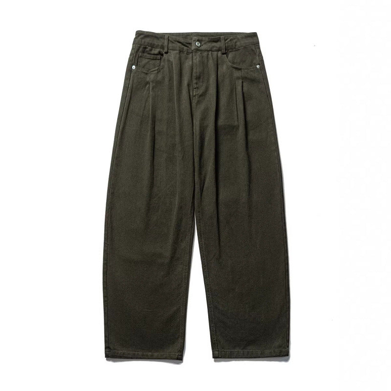 Herren Weite Bundfalten-Hose im Relaxed-Fit aus Baumwoll-Twill Drune
