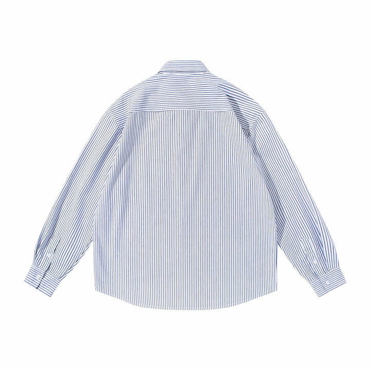 Damen Gestreiftes Oversize-Hemd im Oxford-Style mit Button-Down-Kragen und Brusttasche Drune