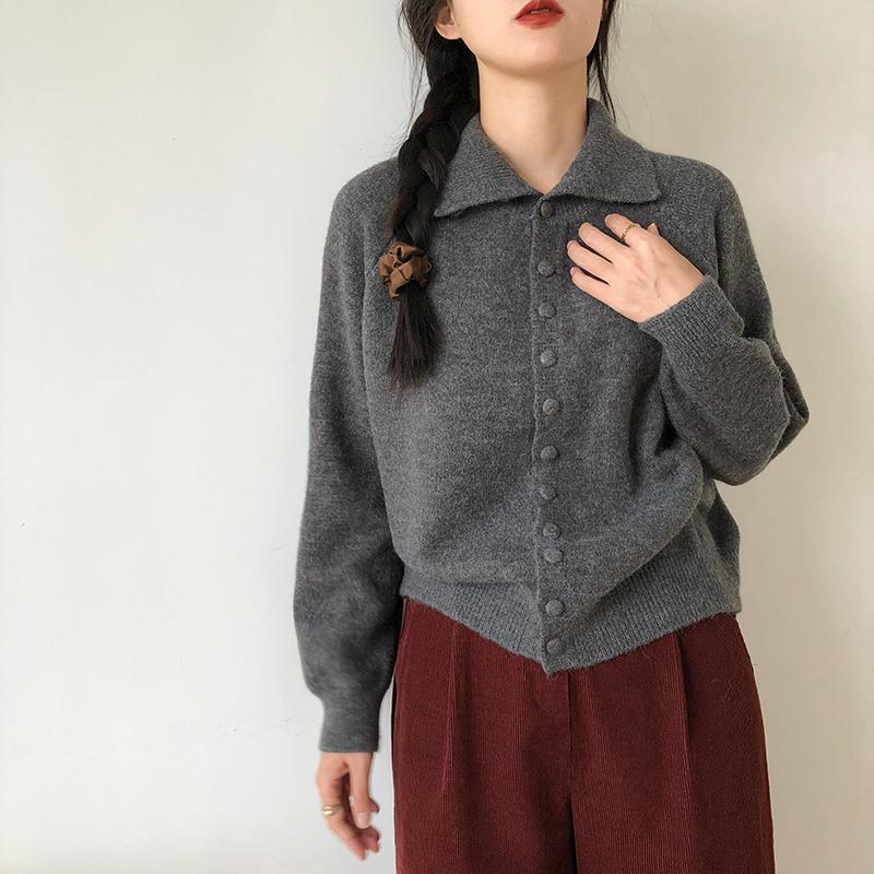 Damen Knopf-Cardigan mit modernem Schnitt und feiner Textur Drune