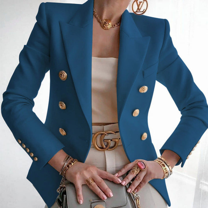 Damen Edler Blazer mit Goldknopf-Detail und klassischem Schnitt Drune