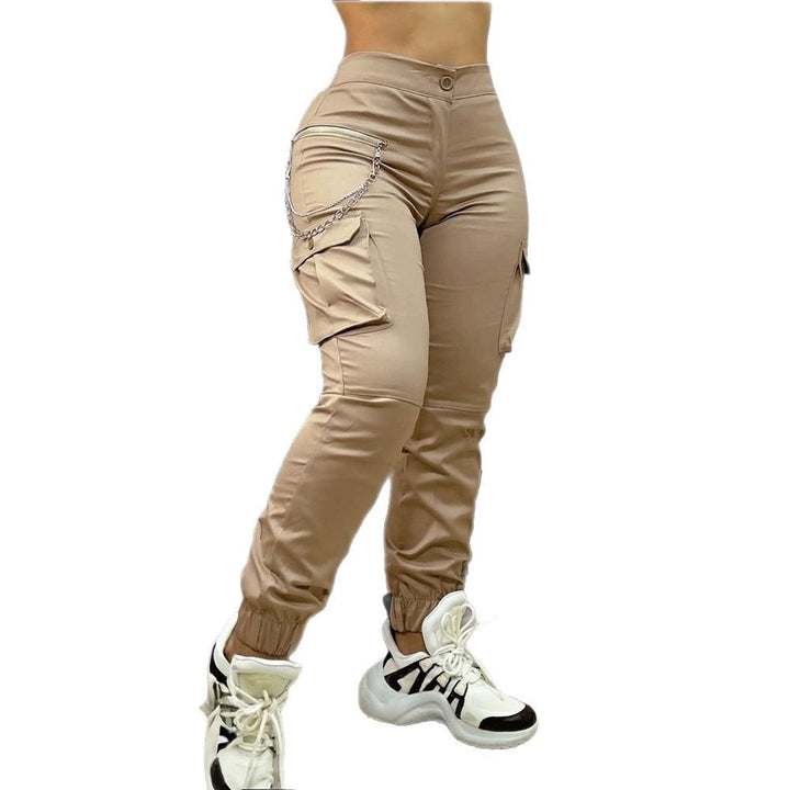 Damen Cargo-Hose mit modischen Elementen und elastischen Bündchen Drune