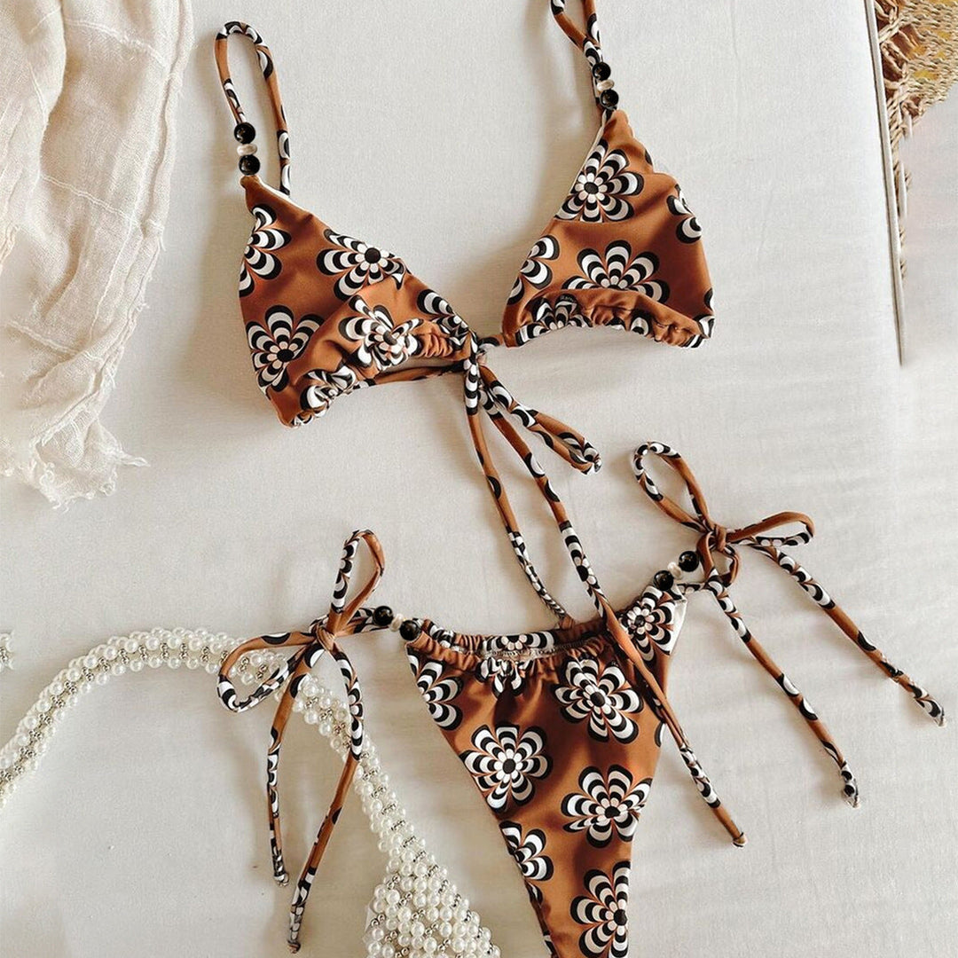 Damen Triangel-Bikini mit verspielten Bindebändern Drune