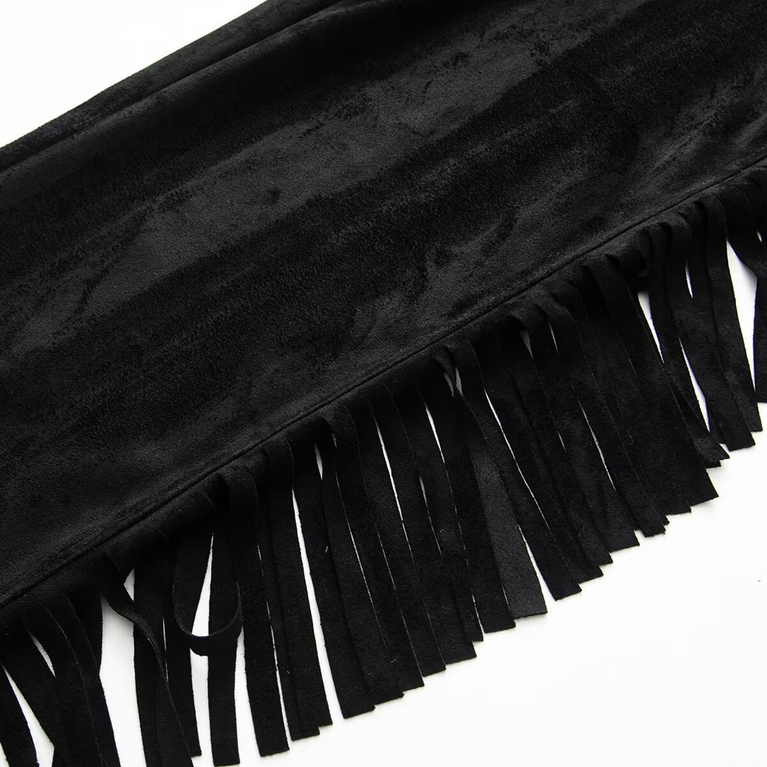 Damen weite Hose mit Fransen und modernem Schnitt Drune