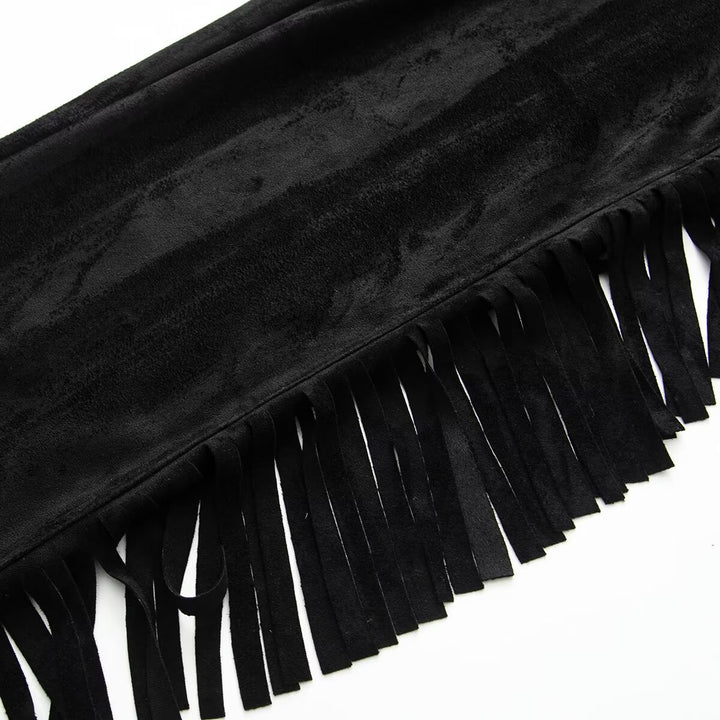 Damen weite Hose mit Fransen und modernem Schnitt Drune