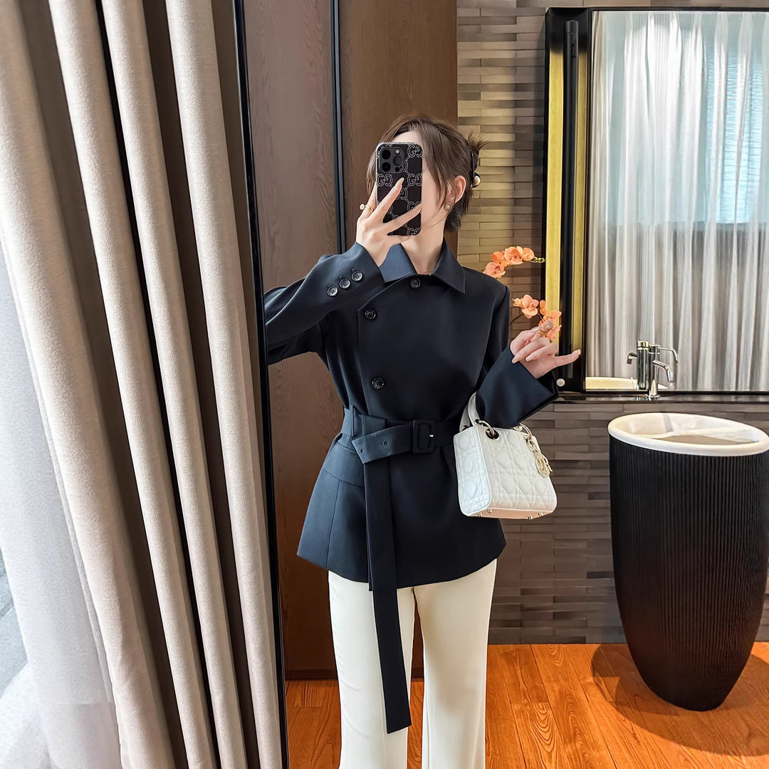 Damen Modischer Blazer mit Gürtel Drune