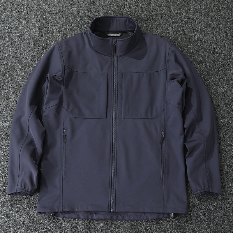 Herren Technische Softshelljacke mit Stehkragen und verdeckten Reißverschlusstaschen Drune