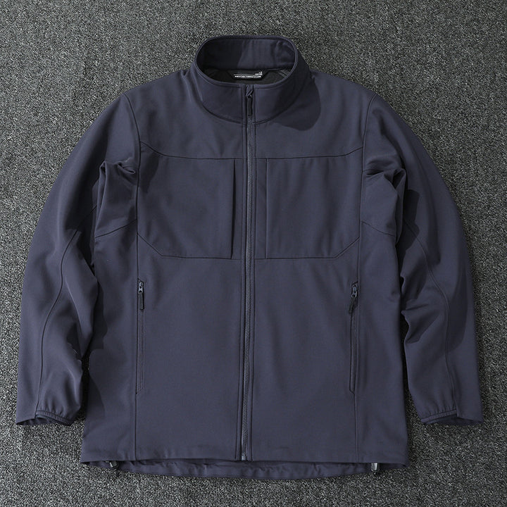 Herren Technische Softshelljacke mit Stehkragen und verdeckten Reißverschlusstaschen Drune