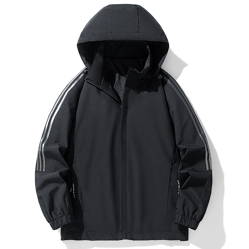 Herren Sportliche Regenjacke mit verstellbarer Kapuze Drune