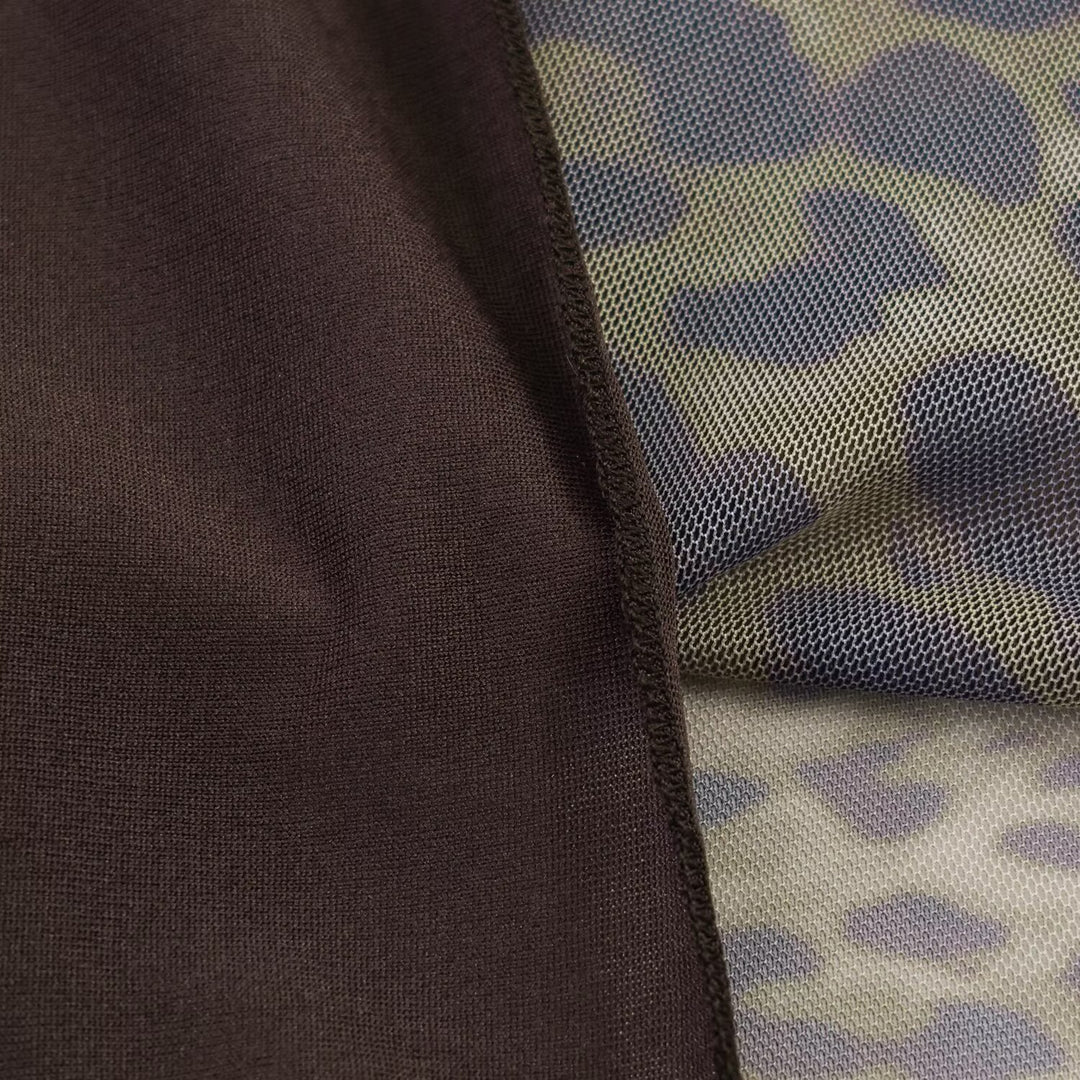 Damen Midirock mit Leopardenprint und ausgestellter Chiffonlage Drune