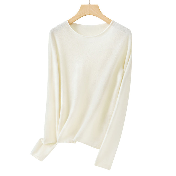Damen Feiner ultraleichter Rundhalspullover aus Mikrofaser-Feinstrick mit minimalistischer Silhouette Drune