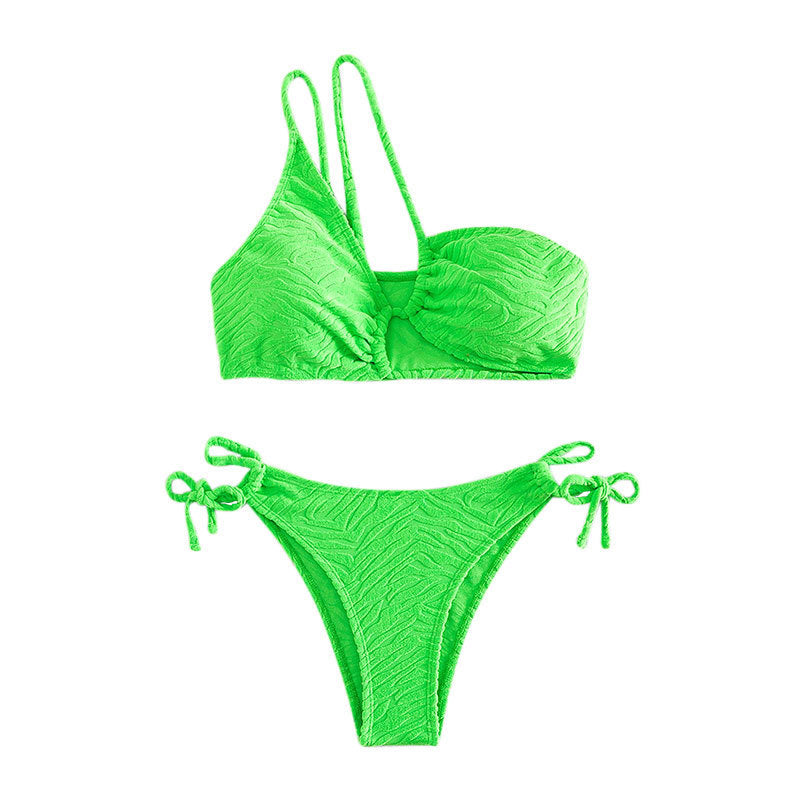 Damen Triangel-Bikini mit raffinierten Rüschen und asymmetrischem Träger Drune