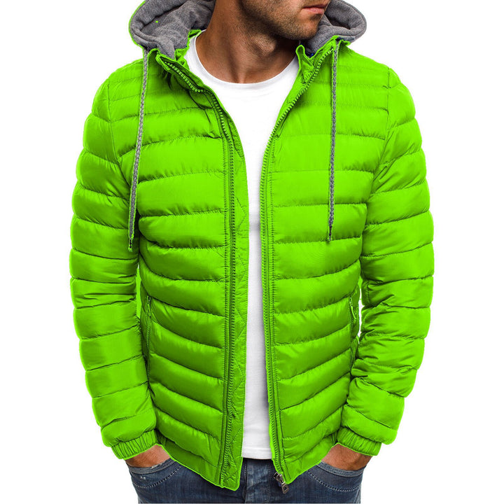 Herren nan ultraleichte Steppjacke mit kontrastkapuze, Thermofüllung und elastischen Bündchen Drune