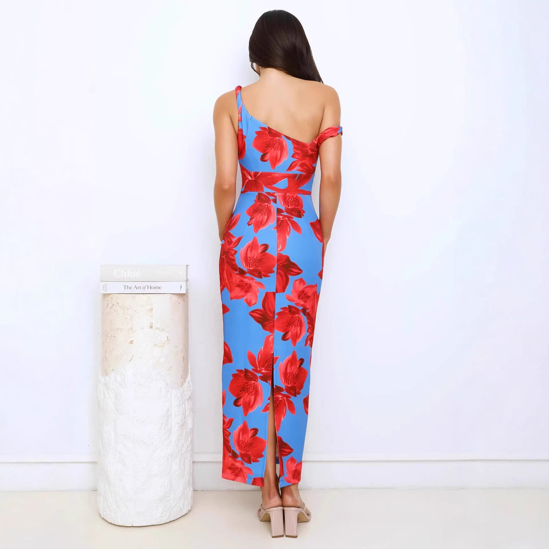Damen Maxikleid mit einzigartigem floralem Design und verstellbaren Trägern Drune