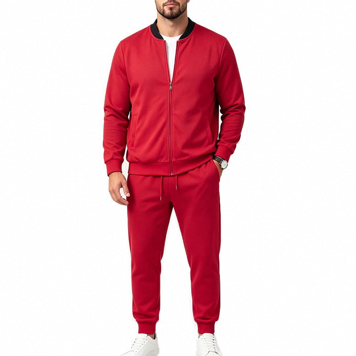 Herren Sweatset aus weichem Sweatstoff mit Bomberjacke und konisch geschnittener Jogginghose Drune