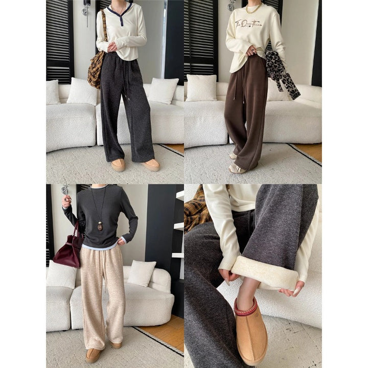 Damen lässige Sweatpants mit elastischem Bund und weitem Bein Drune